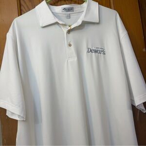 NWT Peter Millar XL White Dewar’s Summer Comfort Polo Shirt UPF 50+ Golf